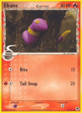 Ekans (Delta Species) 047  - Reverse Holofoil Dragon Frontiers - Common