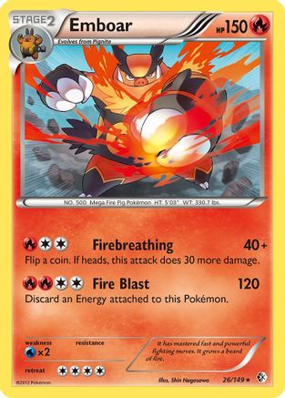 Emboar  - Holofoil Boundaries Crossed - Holo Rare