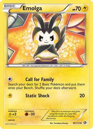Emolga 049  - Reverse Holofoil Legendary Treasures - Uncommon