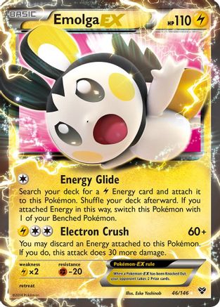 Emolga EX 046  - Holofoil XY Base Set - Ultra Rare