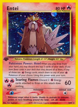 Entei (6)/64  - 1st Edition Holofoil Neo Revelation - Holo Rare