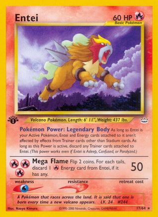 Entei (17) (17) 017  - 1st Edition Neo Revelation - Rare