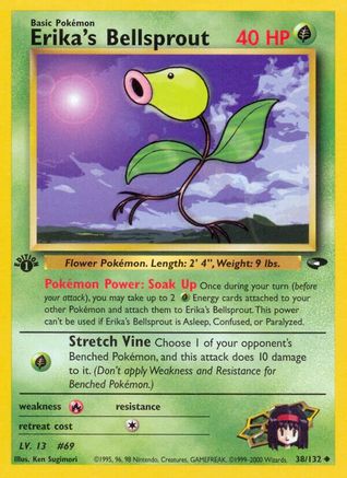 Erika's Bellsprout 038  - 1st Edition Gym Challenge - Uncommon
