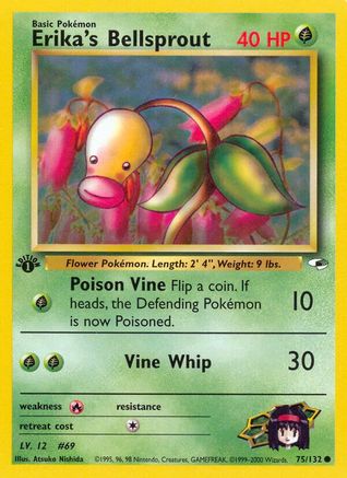 Erika's Bellsprout (75) (75) 075  - 1st Edition Gym Heroes - Common