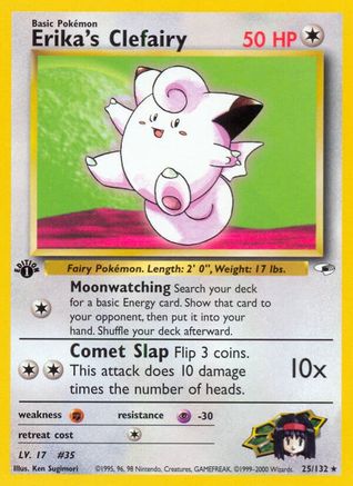 Erika's Clefairy 025  - 1st Edition Gym Heroes - Rare