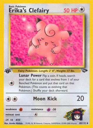 Erika's Clefairy 040  - 1st Edition Gym Challenge - Uncommon