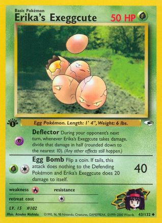 Erika's Exeggcute (43) (43) 043  - 1st Edition Gym Heroes - Uncommon