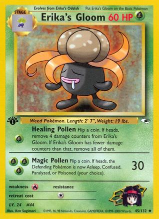 Erika's Gloom (45) (45) 045  - 1st Edition Gym Heroes - Uncommon