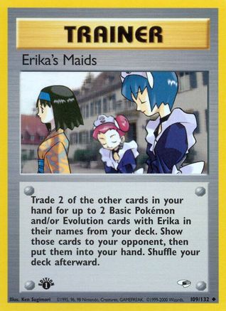 Erika's Maids 109  - 1st Edition Gym Heroes - Uncommon