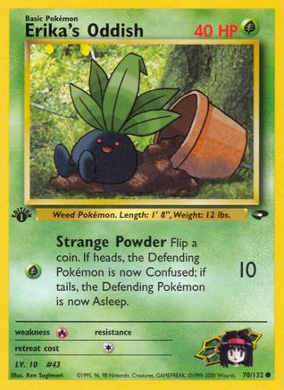 Erika's Oddish 070  - 1st Edition Gym Challenge - Common