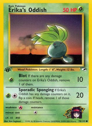 Erika's Oddish (78) (78) 078  - 1st Edition Gym Heroes - Common