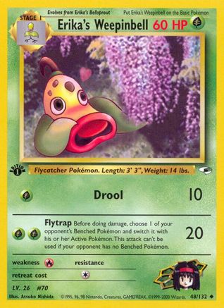 Erika's Weepinbell (48) (48) 048  - 1st Edition Gym Heroes - Uncommon