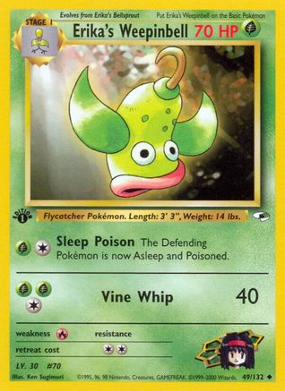 Erika's Weepinbell (49) (49) 049  - 1st Edition Gym Heroes - Uncommon