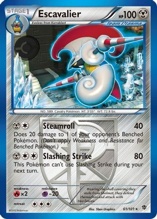 Escavalier (Team Plasma)  - Reverse Holofoil Plasma Blast - Rare