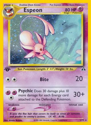Espeon (1)  - 1st Edition Holofoil Neo Discovery - Holo Rare