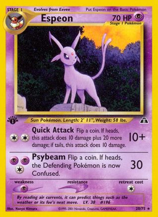 Espeon (20) (20) 020  - 1st Edition Neo Discovery - Rare