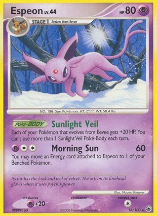 Espeon 018  - Reverse Holofoil Majestic Dawn - Rare