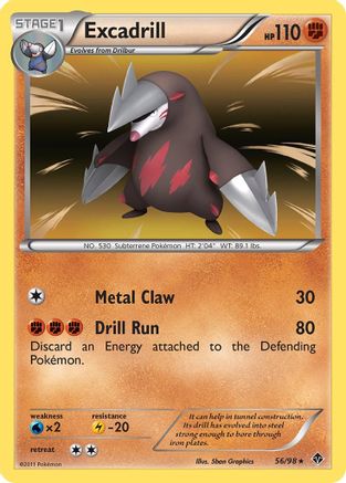 Excadrill (56) (56) 056  - Reverse Holofoil Emerging Powers - Holo Rare