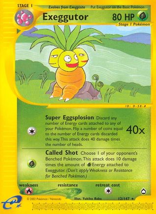 Exeggutor (12)  - Reverse Holofoil Aquapolis - Rare