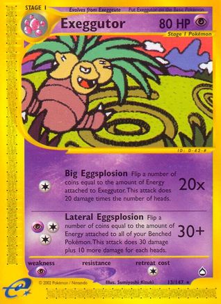 Exeggutor (13)  - Reverse Holofoil Aquapolis - Rare