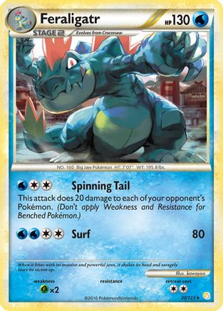 Feraligatr 020  HeartGold SoulSilver - Rare
