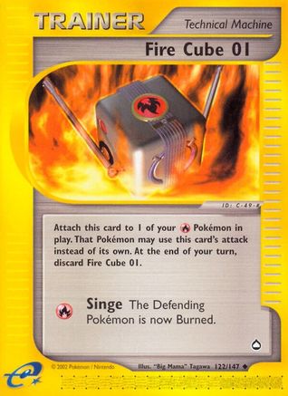 Fire Cube 01  - Reverse Holofoil Aquapolis - Uncommon