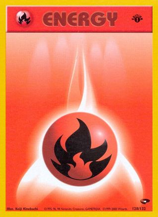 Fire Energy 128  - 1st Edition Gym Challenge - Common
