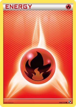 Fire Energy  - Reverse Holofoil Black and White - Common