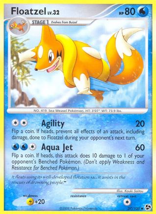 Floatzel  - Reverse Holofoil Great Encounters - Uncommon