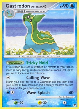 Gastrodon East Sea  - Reverse Holofoil Rising Rivals - Rare
