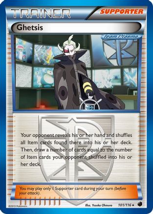 Ghetsis (Team Plasma) 101  - Holofoil Plasma Freeze - Holo Rare