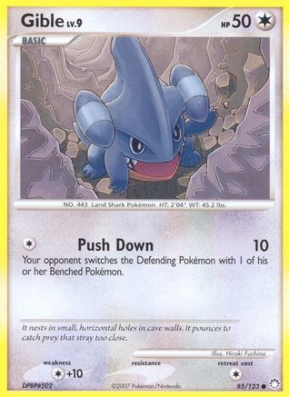 Gible 085/123  - Reverse Holofoil Mysterious Treasures - Common
