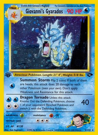 Giovanni's Gyarados  - 1st Edition Holofoil Gym Challenge - Holo Rare