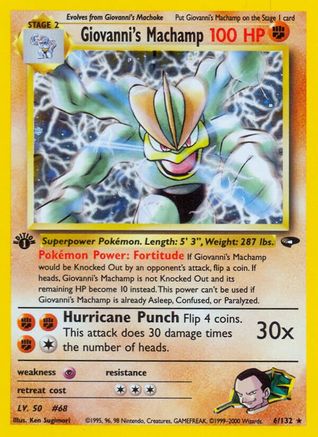 Giovanni's Machamp 006  - 1st Edition Holofoil Gym Challenge - Holo Rare