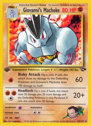 Giovanni's Machoke 042  - 1st Edition Gym Challenge - Uncommon