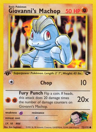 Giovanni's Machop 072  - 1st Edition Gym Challenge - Common