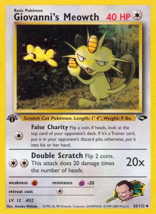 Giovanni's Meowth (43) (43) 043  - 1st Edition Gym Challenge - Uncommon
