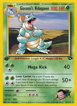 Giovanni's Nidoqueen 023  - 1st Edition Gym Challenge - Rare