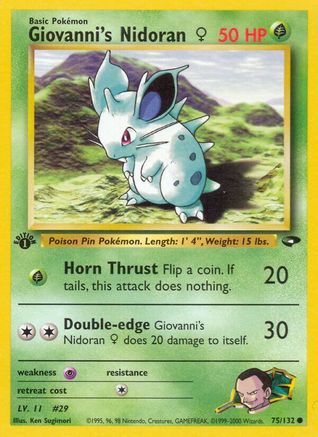 Giovanni's Nidoran F 075  - 1st Edition Gym Challenge - Common