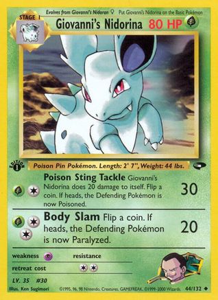 Giovanni's Nidorina 044  - 1st Edition Gym Challenge - Uncommon