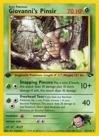 Giovanni's Pinsir 024  - 1st Edition Gym Challenge - Rare