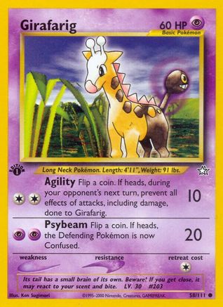 Girafarig 058  - 1st Edition Neo Genesis - Common