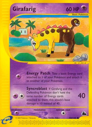 Girafarig  - Reverse Holofoil Skyridge - Common