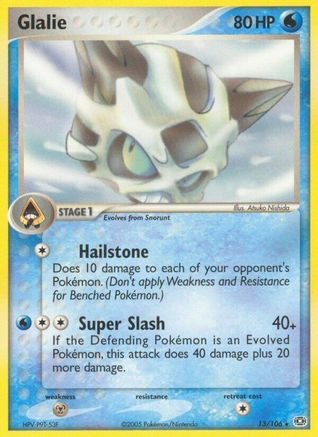 Glalie  - Reverse Holofoil Emerald - Rare