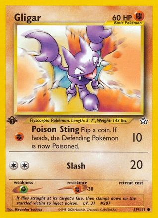 Gligar 059  - 1st Edition Neo Genesis - Common