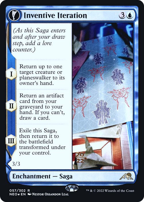 Inventive Iteration (PRE-057) - Kamigawa: Neon Dynasty Promos: (fandfc, enchantment) Foil
