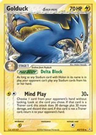 Golduck (Delta Species)  - Reverse Holofoil Holon Phantoms - Uncommon