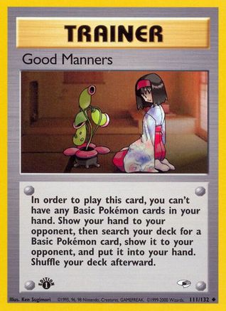 Good Manners 111  - 1st Edition Gym Heroes - Uncommon