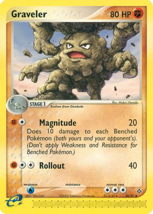 Graveler - 30/97/097  - Reverse Holofoil Dragon - Uncommon
