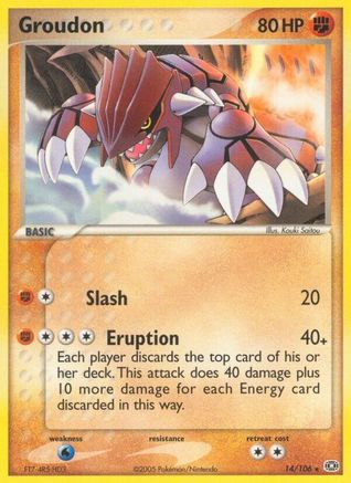 Groudon - 014/106/106  - Reverse Holofoil Emerald - Rare